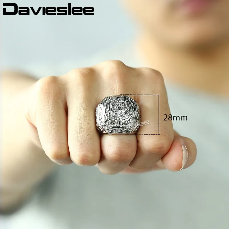 Мужское кольцо Davieslee в винтажном стиле ювелирные изделия подарок для мужчин