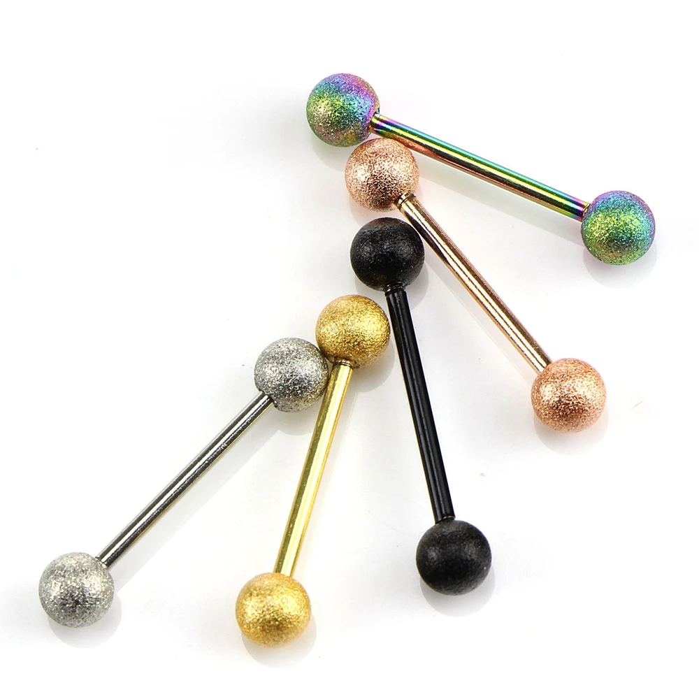 10 Шт. Летние Хирургическая Сталь Язык Кольцо Пирсинг Соска 1.4*16*5 ММ Прямые Бары