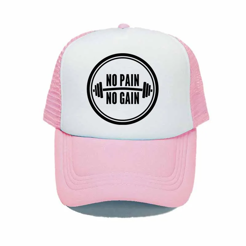 YY31025 Бейсбольная кепка с принтом «No Pain No Gain» прохладная летняя Бодибилдинг Фитнес лозунг грузовые шапки тренажерный зал тренировки сетчатая шапка и кепка YY310 - Цвет: YY31025
