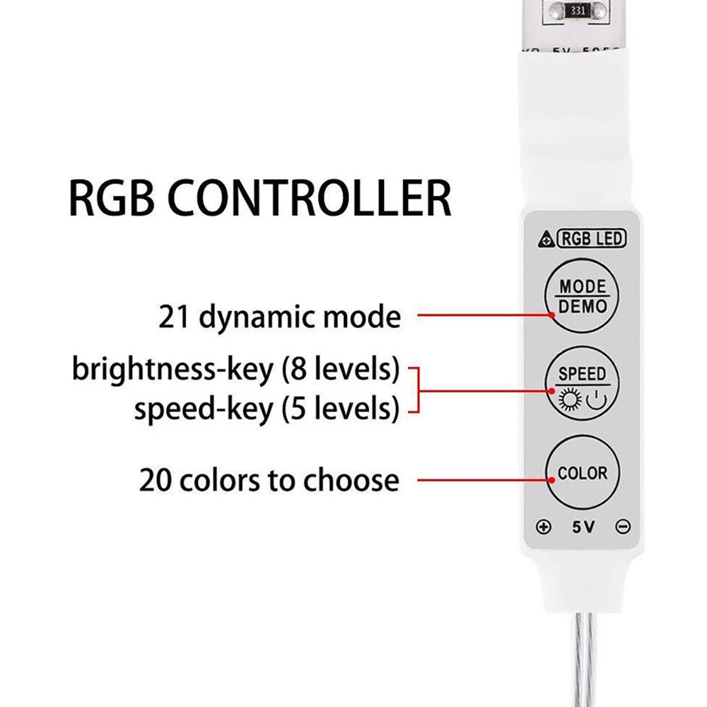 

3528 USB Mood Light RGB Multi Color LED Strip Light TV Backlight 50cm 1M 2M 3M 4M 5M Remote Control Home lighting living room