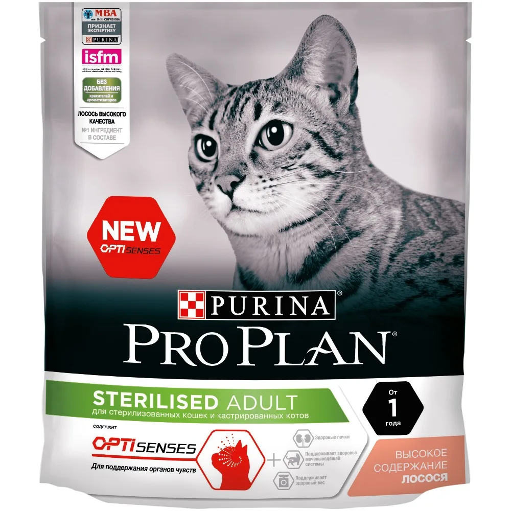 Сухой корм Purina Pro Plan для стерилизованных кошек и кастрированных котов (для