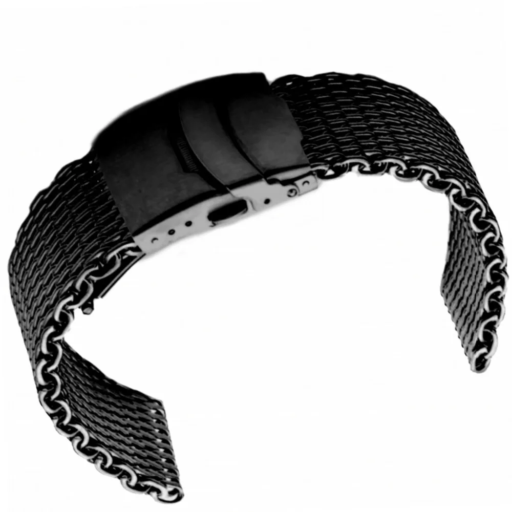 Браслет из нержавеющей стали с сеткой Shark Mesh модный серебристый браслет для часов