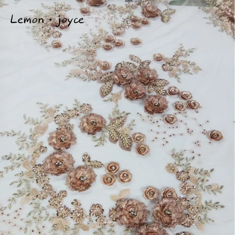 Африканская Свадебная Тюль кружевная ткань с цветочным принтом для платья