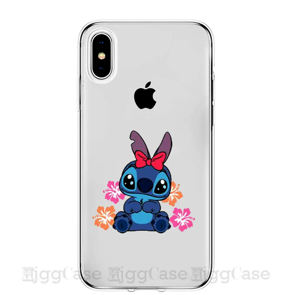 Мультяшный милый Стич Ститч чехол для телефона для iPhone 7 8 6 6s Plus X XR XS MAX 5 5S SE Мягкий силиконовый чехол из ТПУ