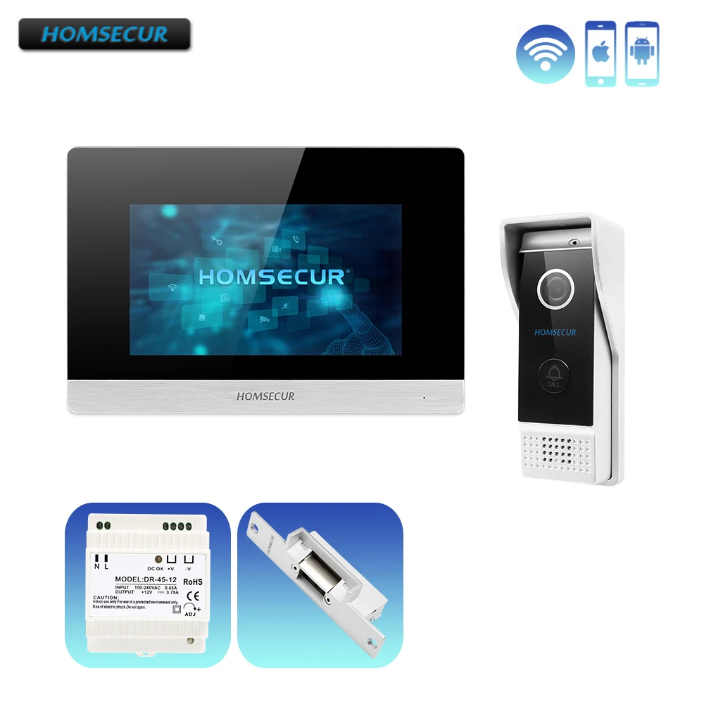 HOMSECUR 7 &quotIP проводной видеодомофон для видеодомофона 1.0MP с сенсорным экраном и