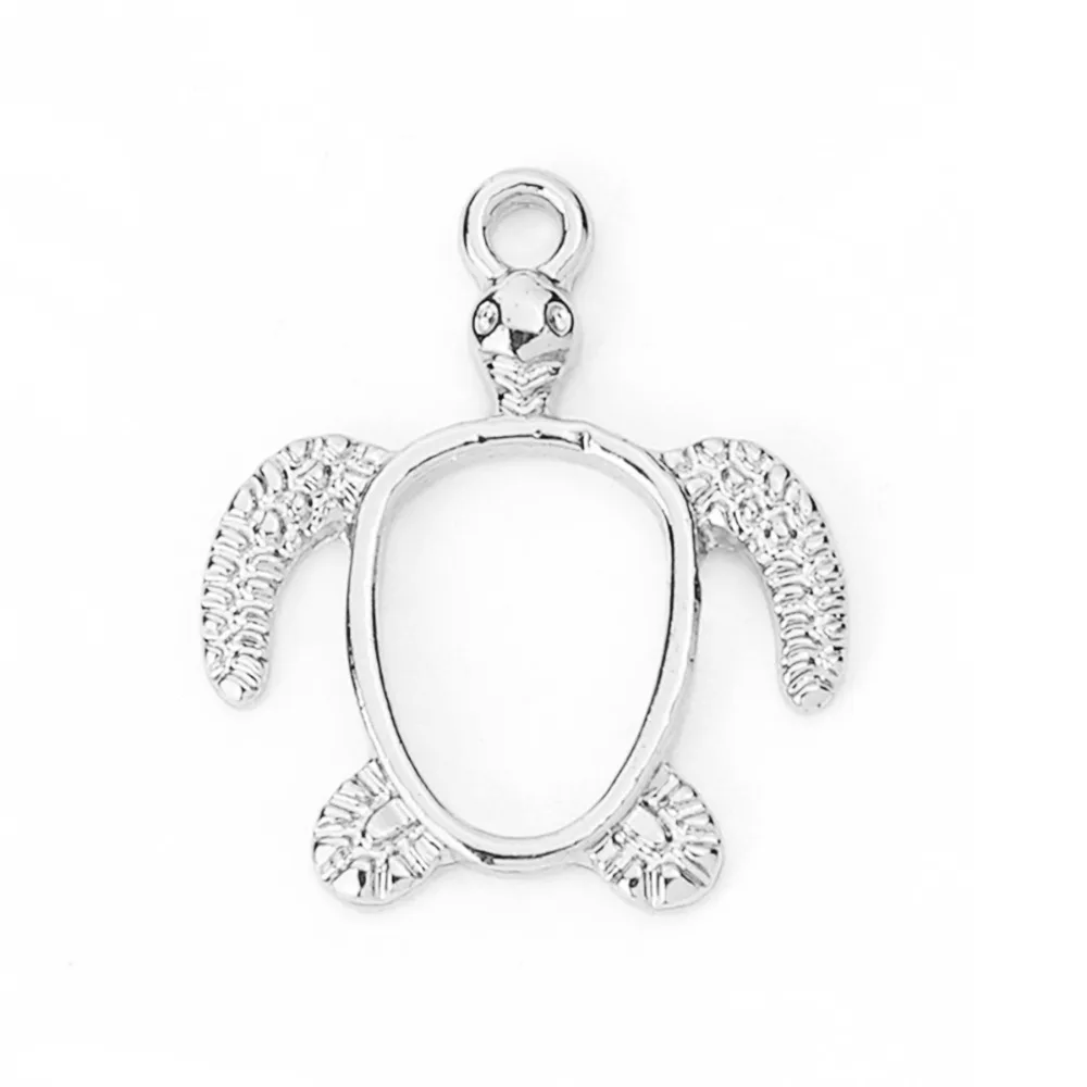Подвески Doreen Box из цинкового сплава с открытой спиной для морских черепах