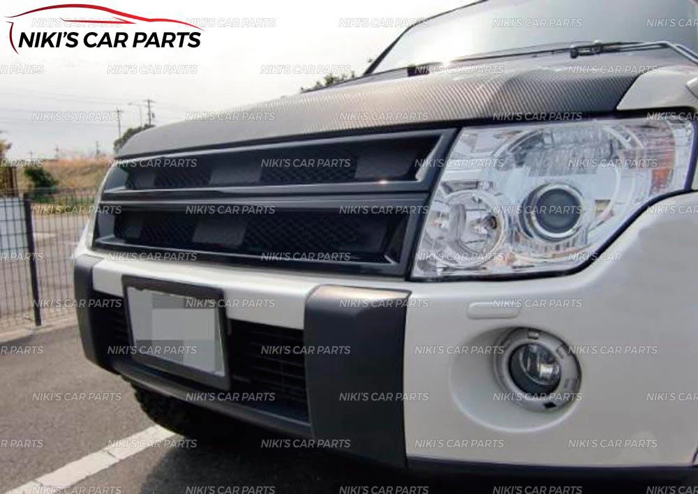 Решетка радиатора для Mitsubishi Pajero IV 2006- с перекладиной ABS пластиковый комплект кузова аэродинамическое украшение автомобиля Стайлинг тюнинг