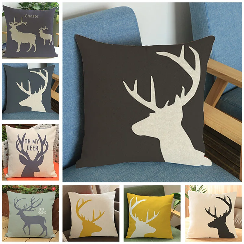 

Разнообразный фон с головой оленя и искусственным чехлом, украшение для домашнего дивана, фотоподарок