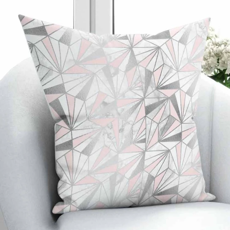 

Else Gray Pink Triangles Aging Nordec Geometric 3D Print Microfiber Throw Pillow Case Cushion Cover Square Hidden Zipper 45x45cm
