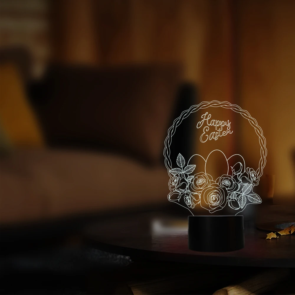 Happy Flower basket 3d led ночные светильники для дома кафе магазин домашних животных Декор