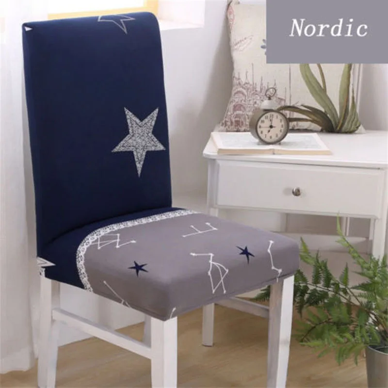 Nordic Новые удобные стойкие к морщинкам свадебные чехлы на стулья спандекс столовая офис для складных стульев капюшон съемный стрейч - Цвет: Nordic