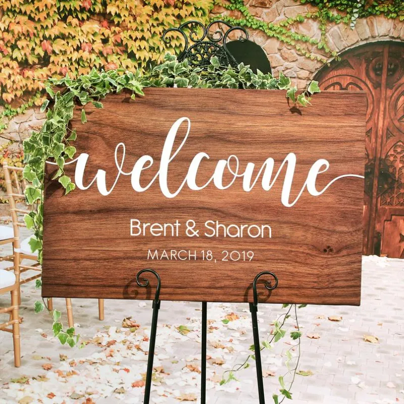 

Personalized Rustic Welcome Sign with Custom Font, Custom Name and Date Wooden Welcome sign for Commencement