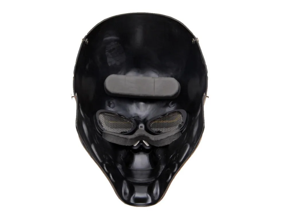 Tactical Full Face Mask Metal Mesh Eye Protection Airsoft Paintball Military DC10 Black |