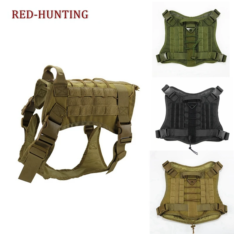 

Tactical Dog Harness Handle Molle Vest for Dogs Adjustable Service Dog Vest Free Shipping