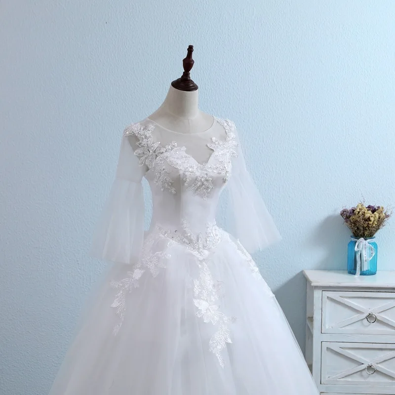 Шифоновая Noiva Casamento с длинным рукавом на шнуровке сзади 2019 новый дизайн