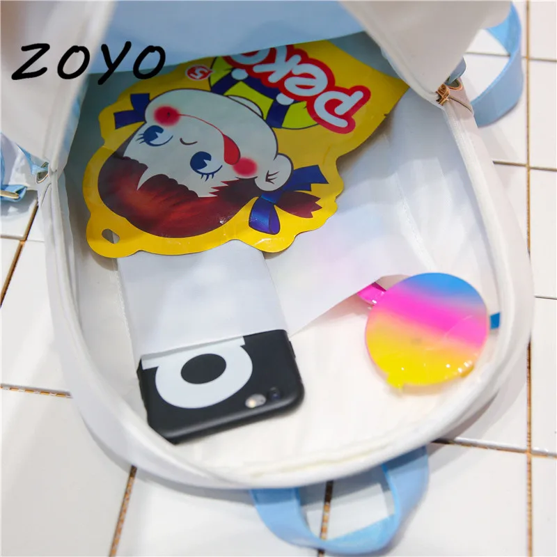 ZORFIN Ita сумка Для женщин Симпатичные прозрачный пакет лук рюкзак Harajuku школьные
