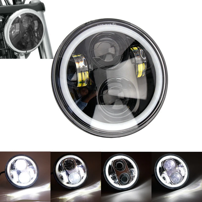 Wzjoo 5 3/4 &quot5 75&quot прожекторная фара с белым ДХО для индийского скаута мотоцикла