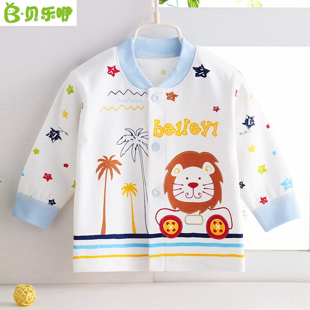 Spring Summer Baby carton T-shirt 100% Cotton Long sleeve Top clothes for baby boys girls 6-24M soft underwear | Детская одежда и