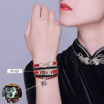 Personalized Pet and Name Weaving Charm Bracelet Customized your own style for Dropshipping CJZBLXSL01293 | Украшения и