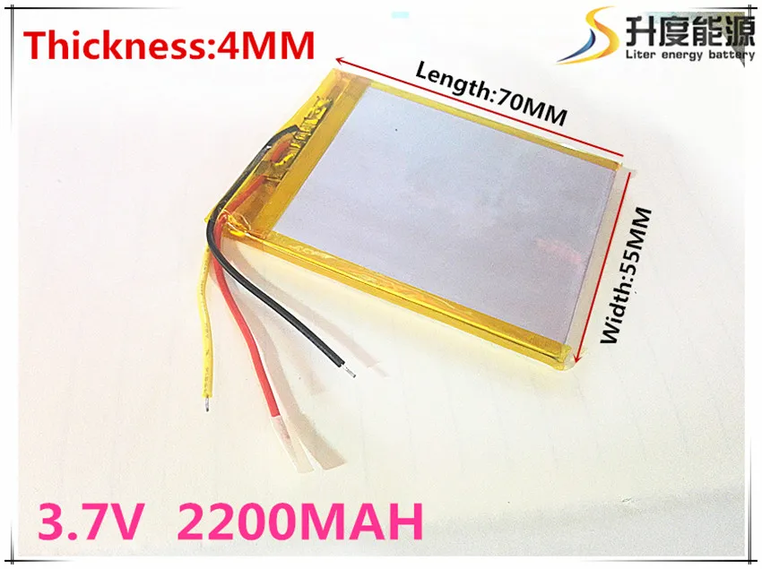 

Размер 405570 3,7 V 2200mah литий-полимерный аккумулятор с защитной доской для GPS планшетных ПК цифровых продуктов