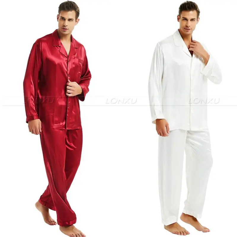 Mens Silk Satin Pajamas Set  Pajama Pyjamas Set  PJS  Set  Sleepwear  Loungewear  S,M,L,XL,2XL,3XL,4XL__Perfect  Gifts