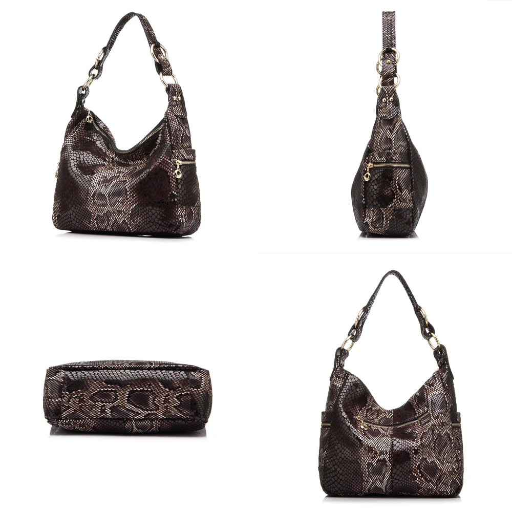 Женская большая сумка хобо из натуральной кожи REALER|bag hobo|handbag genuine leatherleather tote bag |