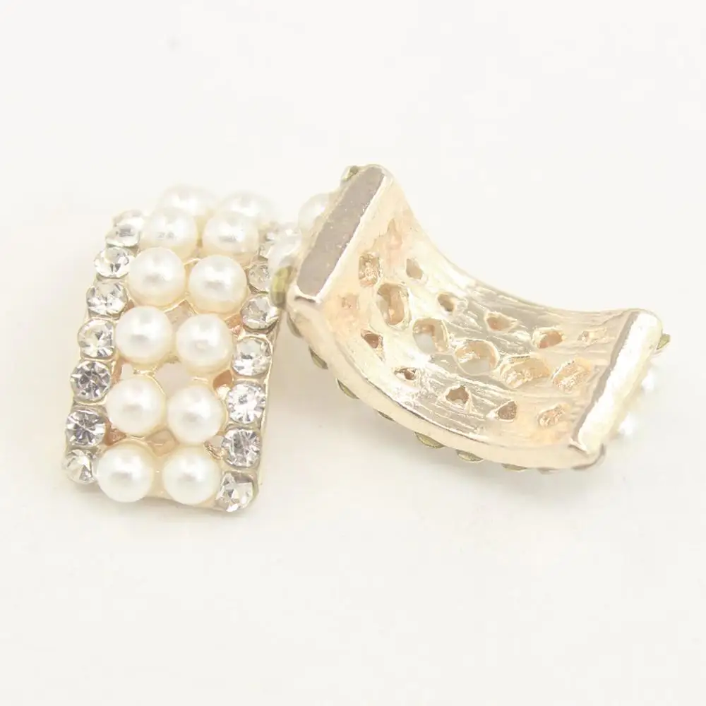 Rhinestone Applique Nidalee жемчужные алмазные Стразы плоские с оборота драгоценные камни Кнопки DIY Аппликация на одежду металл ремесло украшение для свадебное украшение 10 шт - Цвет: Rhinestone Applique