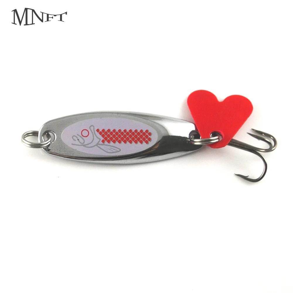 

MNFT 20Pcs Metal Spoon Lures Red Tail Treble Hook Spinner Spoon Fishing 7g Sequin Paillette Baits
