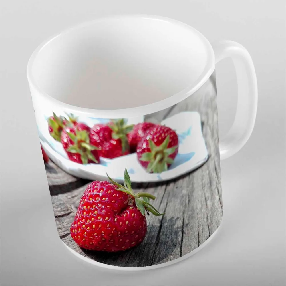 

Else Gray Wooden Red Strawberry on White Plates 3d Print Gift Ceramic Drinking Water Tea Bear Coffee Cup Mug Kitchen