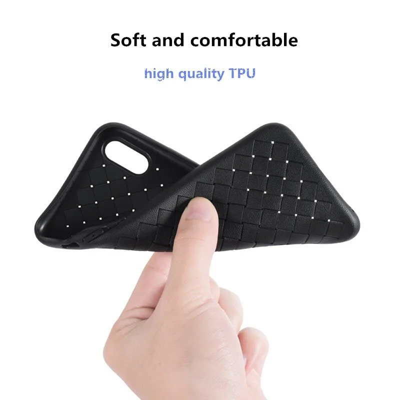 Luxury Woven Pattern Phone Case For Iphone X 7 8 Plus Geometric Texture TPU + PC Protective Back Cover Shell iphoneX 10 Capa |