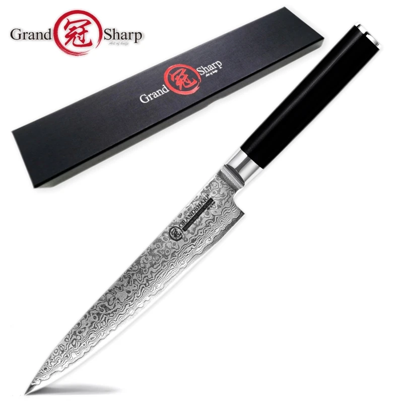 Cuchillo de cocina Damascus-cuchillo de cocina japonés de acero damasco vg10, utensilio de 67 capas, 5,9 pulgadas, para Chef, nuevo
