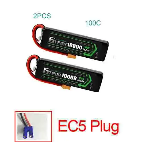 2S10000mah100C-EC5 GTFDR lipo батарея 7,4 V 10000mAh 2S 60C 80C 100C RC батарея Deans XT60 для 1/8 1/10 автомобилей RC лодка вертолет Квадрокоптер лодка автомобиль - Цвет: 2S10000mah100C-EC5