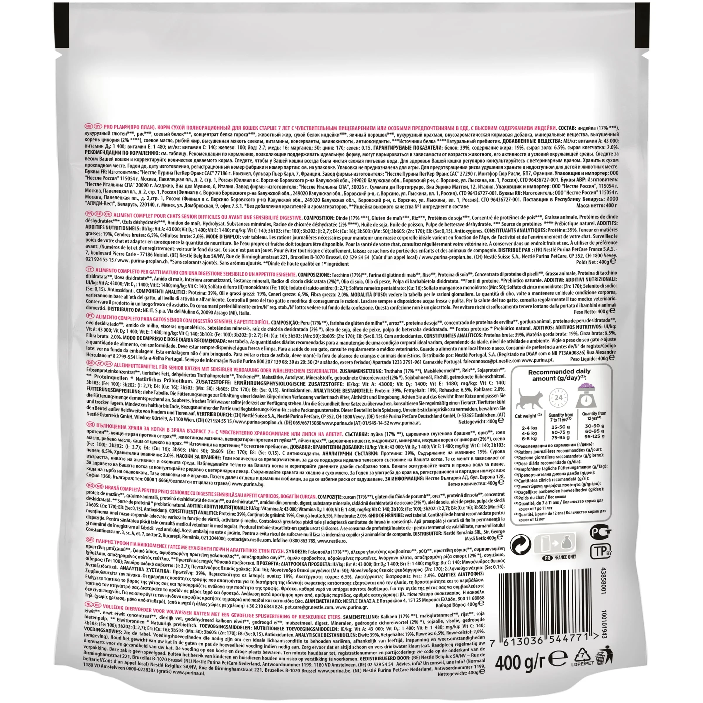 Сухой корм Pro Plan Delicate Senior для взрослых кошек старше 7 лет с чувствительным