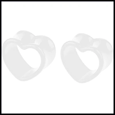 White BOG-1Pair акриловая Ушная вилка сердце тоннели для пирсинга красочные Ушные Тоннели ушные измерительные приборы пирсинг тела ювелирные изделия 4 мм-12 мм - Окраска металла: White