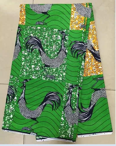 Зеленый Африканский воск хлопчатобумажной ткани 6 метров/шт 100% хлопок для
