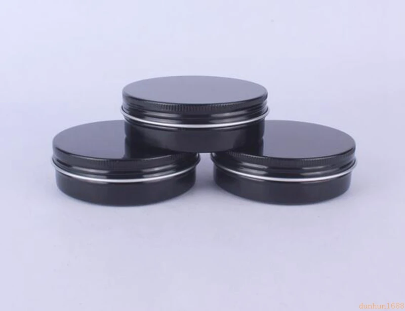 

200pcs/lot 100g Black Aluminum Jars Screw Lid 100ML Empty box Cosmetics Cream Container Metal Can Tea Pot Bottle#2313