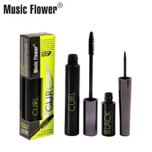 Music Flower черный набор туши для ресниц устойчивый к пятнам Экстра щипцы для завивки волос Идеальный воды-доказательство Стойкая подводка для глаз Косметика
