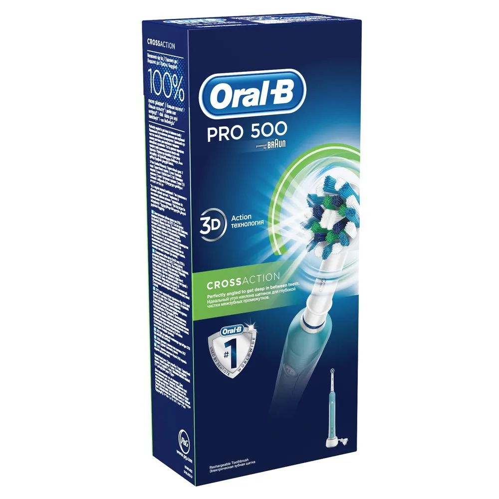 Электрическая зубная щетка Oral-B PRO 500 Cross Action | Бытовая техника