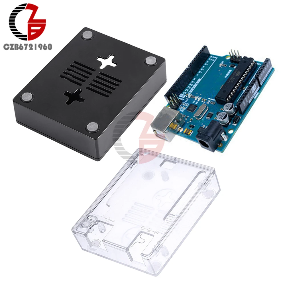 Черный прозрачный чехол из АБС пластика защитный корпус для Arduino UNO R3 CH340 UN2 ONE
