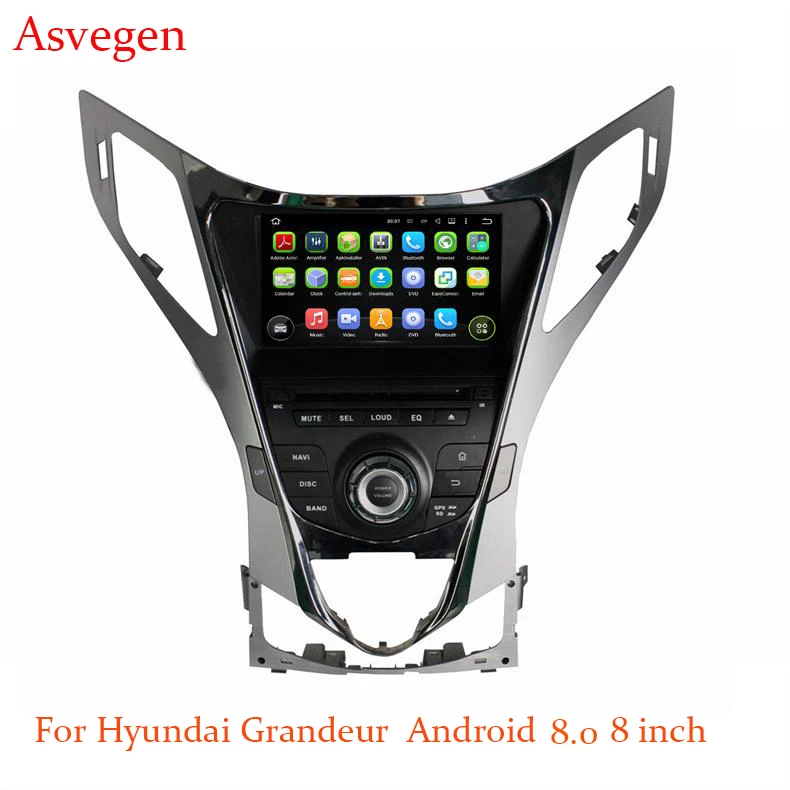 Asvegen 8 дюймов четырехъядерный Android 0 Автомобильный DVD плеер для HYUNDAI AZERA/Grandeur 2011 2014