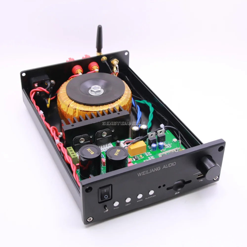 Готовая черная AM-800 Hi-Fi LM3886 Bluetooth усилитель мощности PCM5102 аудио DAC декодер