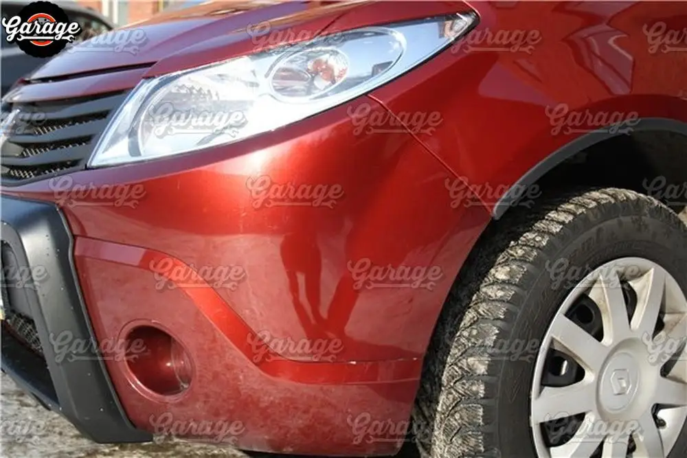 Веки для фар Renault Sandero / Stepway 2009 2013 АБС пластиковые накладки изгиб бровей
