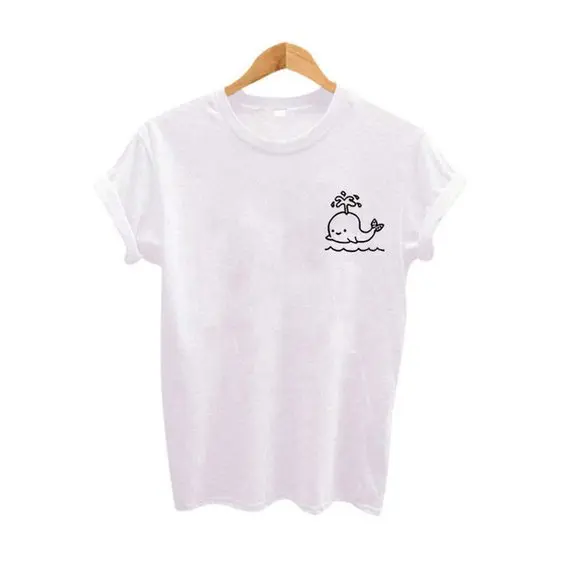 

Skuggnas Cute Whale Pocket Tee Whale T shirt Tumblr Aesthetic Shirts Tumblr Clothing Aesthetic Tops Short Sleeve Fashion T shirt
