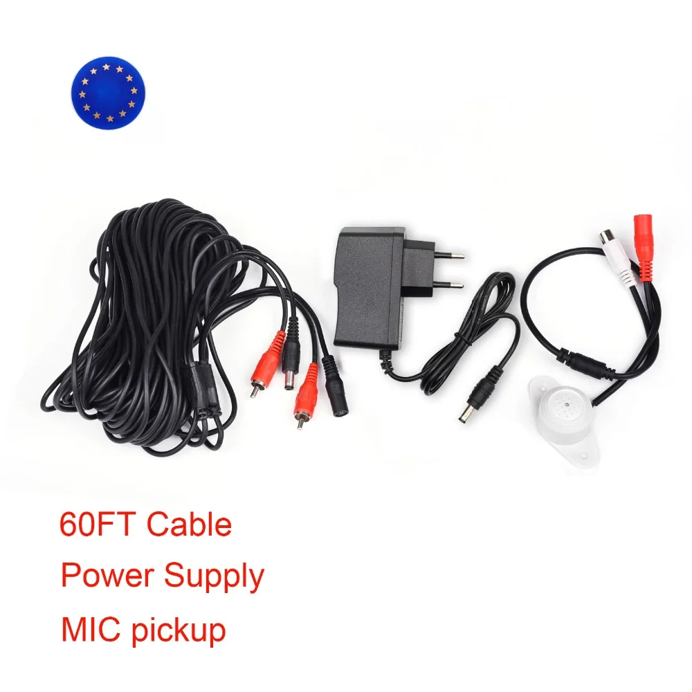 

Mini MIC CCTV Microphone Audio Pickup Device Camera Adapter High Sensitivity Good quality DC12V Power Cable 60FT Cable Tonton