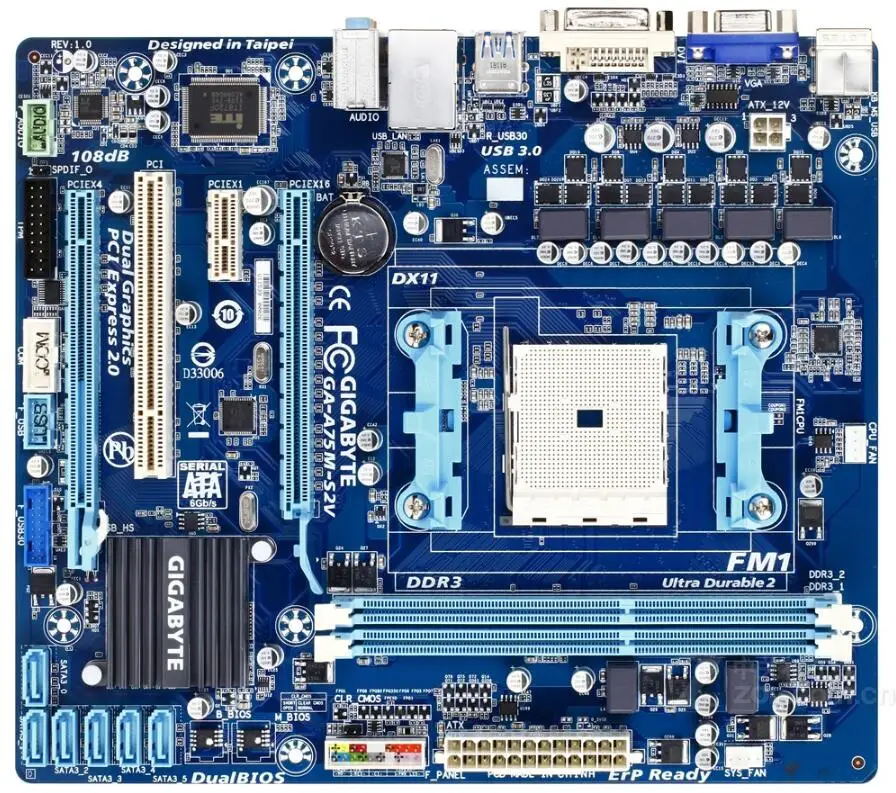 FM1 A75 для Gigabyte оригинальная б/у материнская плата настольного компьютера DDR3 с