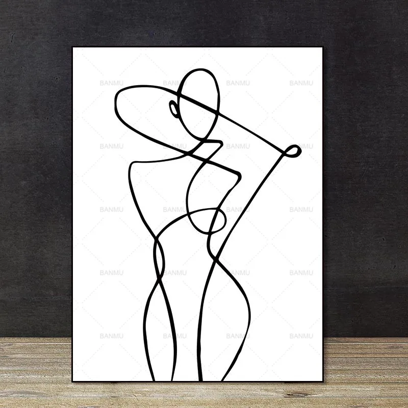 

Wall Pictures Poster decor Canvas abstract print figure modern Wall art on canvas painting art print Brief strokes art portrait