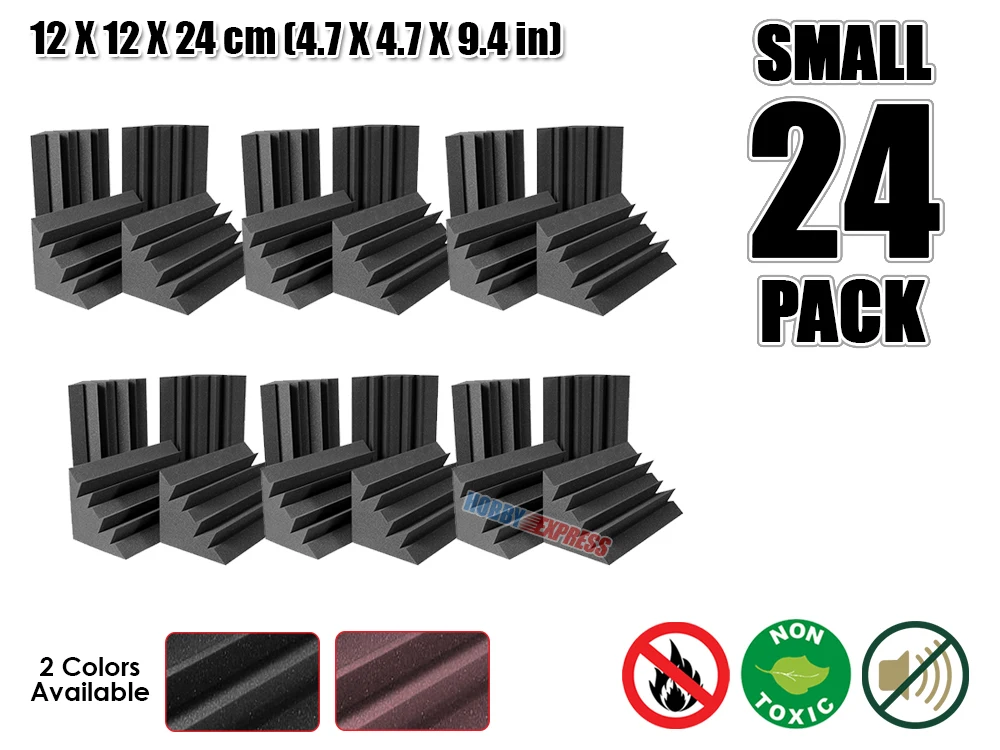 Arrowzoom 12x12x24 см (4 7x4 7x9 4 дюйма) 24 шт. акустическая бас ловушки звукопоглощение пены