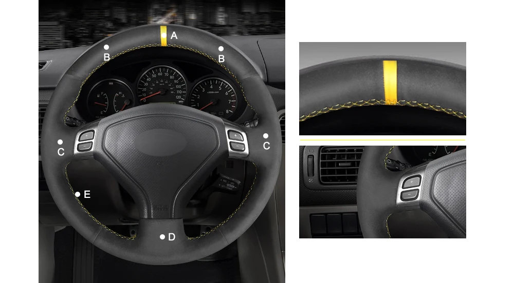 MEWANT черная крышка рулевого колеса из искусственной замши для Subaru Forester 2005 2006 2007 Outback 2005 2007 Legacy 2005-2007