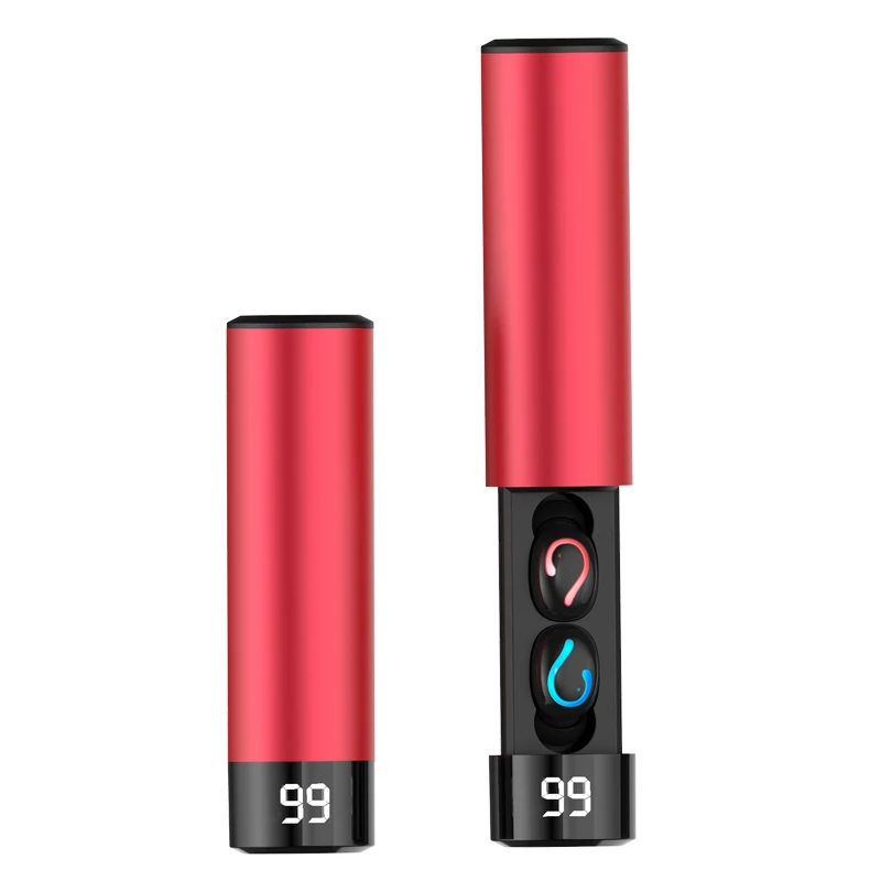 Torch-shaped red HBQ Q67, Bluetooth 5,0, беспроводные наушники, TWS, спортивные наушники, гарнитура, наушники-вкладыши, чехол для телефона, PK Q32 - Цвет: Torch-shaped red