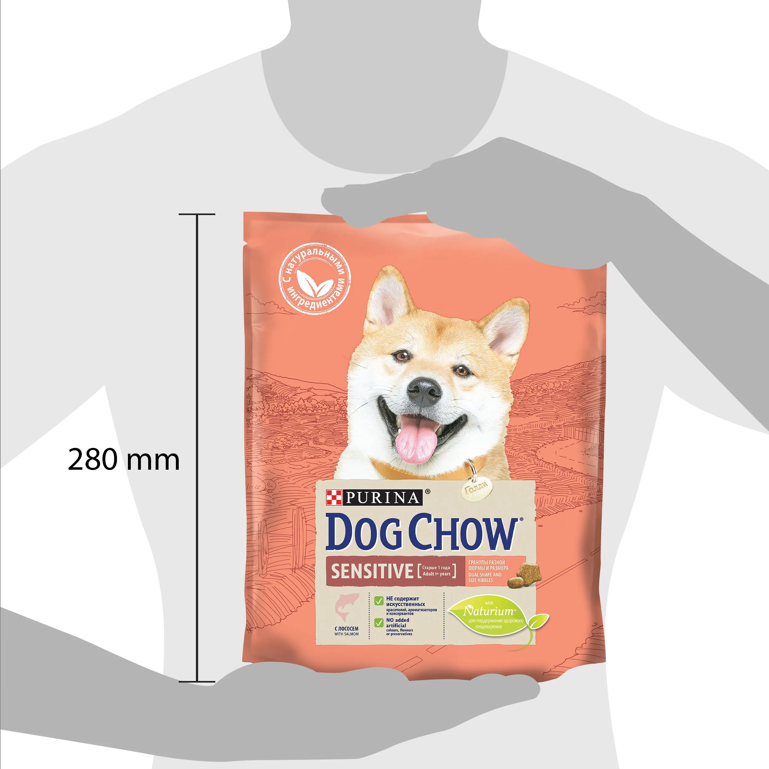 Сухой корм Dog Chow для взрослых собак с чувствительным пищеварением лососем Пакет